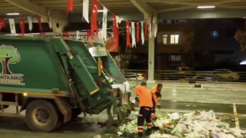 Şehitkamil temizlik ekipleri iş başında