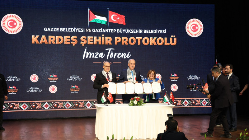 GAZİANTEP İLE GAZZE ARASINDA KARDEŞ ŞEHİR PROTOKOLÜ İMZALANDI
